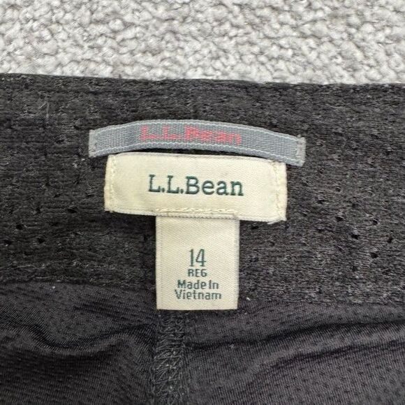 L.L. Bean Cargo Mini Skort Skirt Womens 14 Regular Black Nylon Outdoor Camping - Picture 12 of 16